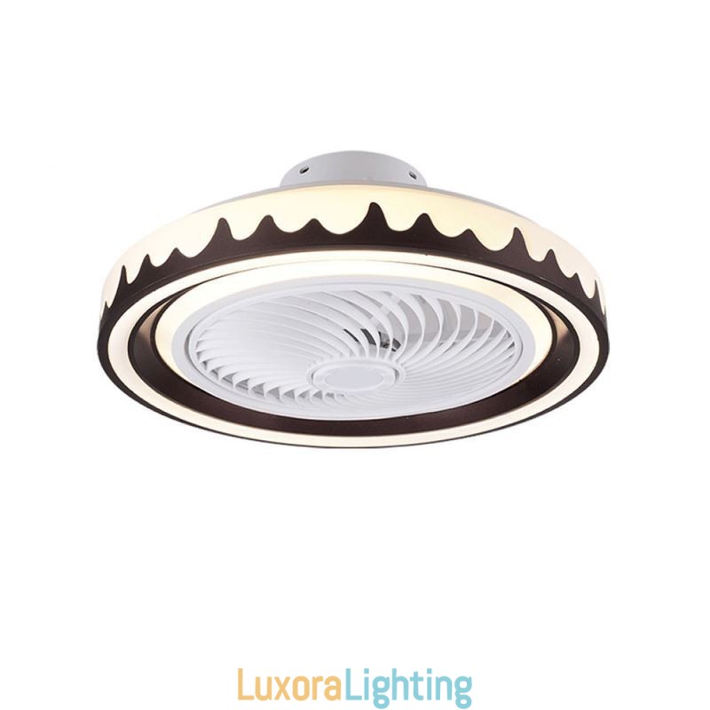 Designer Touch Decorative Round Fan Ceiling Light Fixture 3 Speed with Remote Control