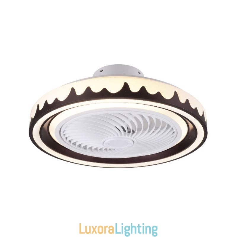 Designer Touch Decorative Round Fan Ceiling Light Fixture 3 Speed with Remote Control