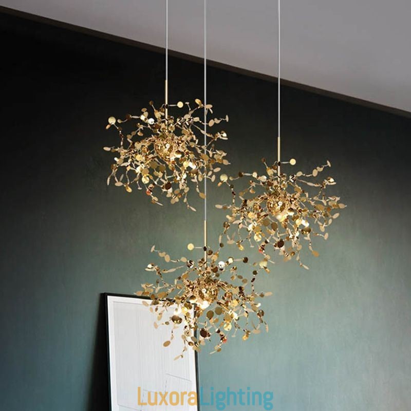 Designer Touch Decorative 3 Lights Chandelier Light Stainless Steel Pendant Lighting Ceiling Light Fixture