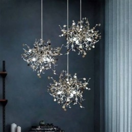 Designer Touch Decorative Sequin Chandelier Stainless Steel Pendant Lighting Dining