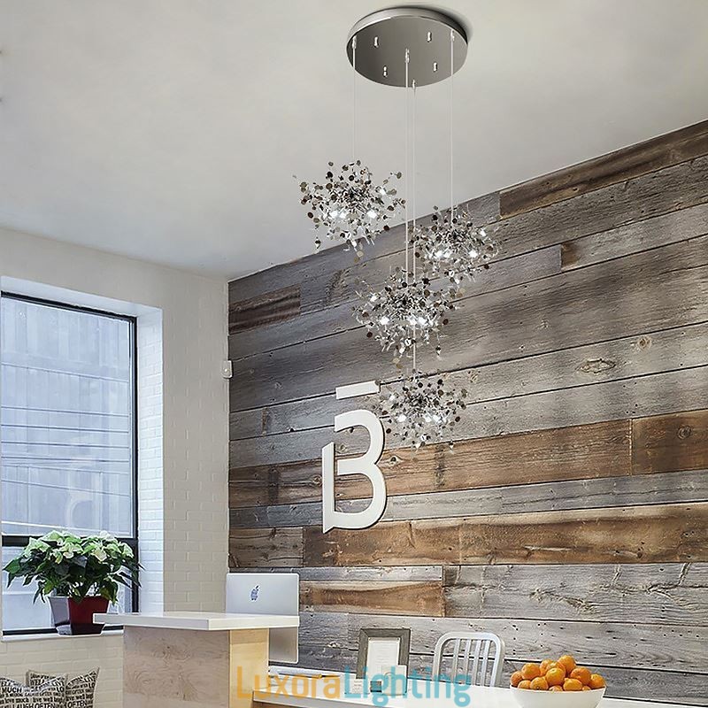 Designer Touch Decorative Sequin Chandelier Stainless Steel Pendant Lighting Dining