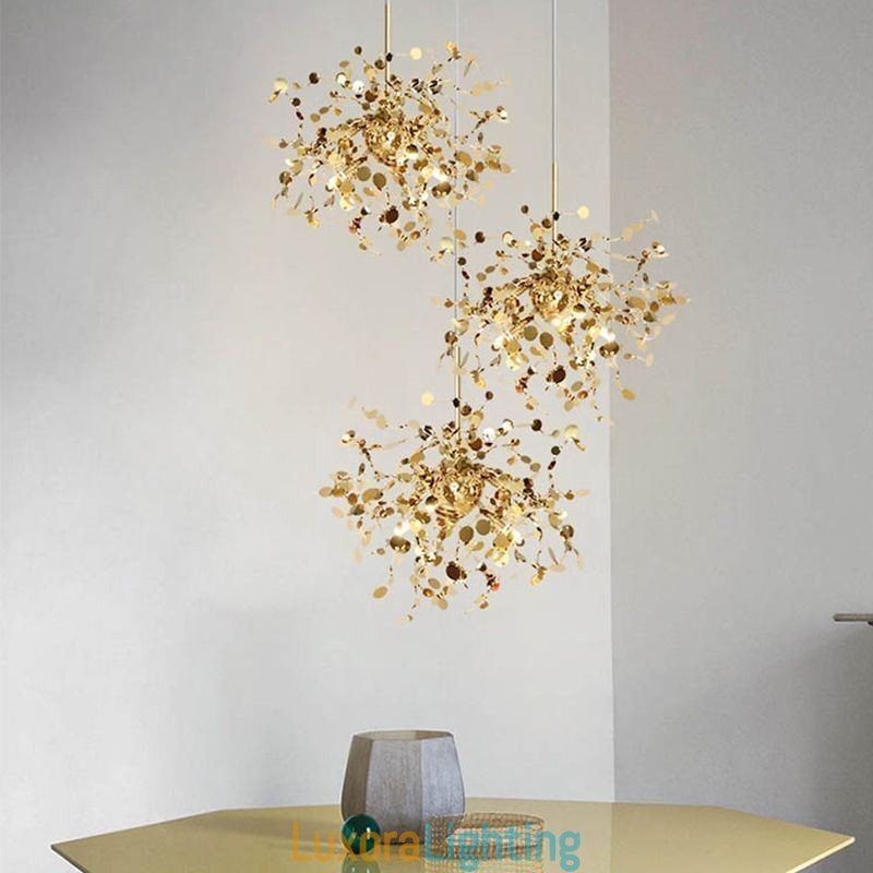 Designer Touch Decorative Sequin Chandelier Stainless Steel Pendant Lighting Dining