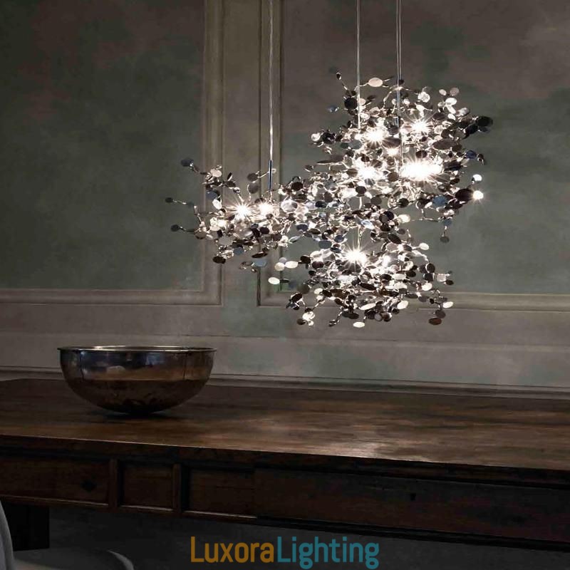 Designer Touch Decorative Sequin Chandelier Stainless Steel Pendant Lighting Dining