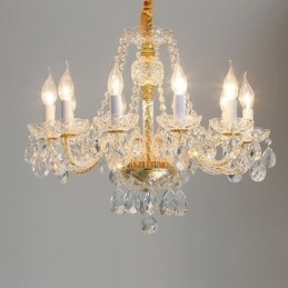Designer Touch Decorative Transparent Crystal Chandelier European Gold Body Luxury Decrative Ceiling Light