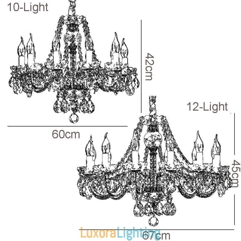 Designer Touch Decorative Transparent Crystal Chandelier European Gold Body Luxury Decrative Ceiling Light