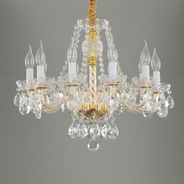 Designer Touch Decorative Transparent Crystal Chandelier European Gold Body Luxury Decrative Ceiling Light