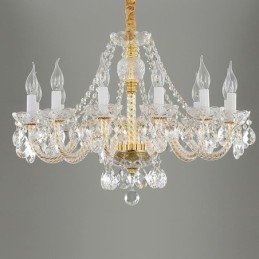 Designer Touch Decorative Transparent Crystal Chandelier European Gold Body Luxury Decrative Ceiling Light