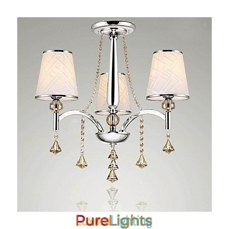 Designer Touch Decorative Modern Contemporary Crystal Chrome Metal Chandelier