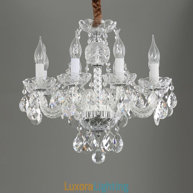 Designer Touch Decorative European Clear Crystal Chandelier Glass Light Body 8 Lights