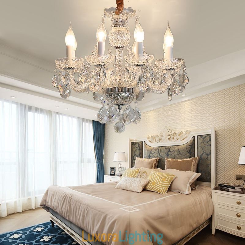 Designer Touch Decorative European Clear Crystal Chandelier Glass Light Body 8 Lights