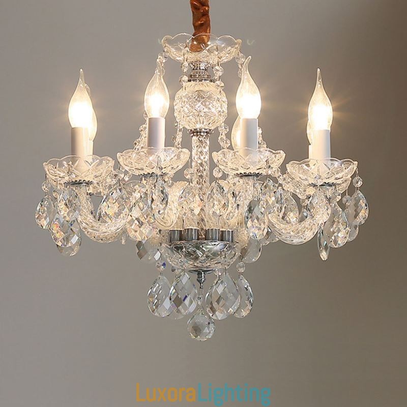 Designer Touch Decorative European Clear Crystal Chandelier Glass Light Body 8 Lights
