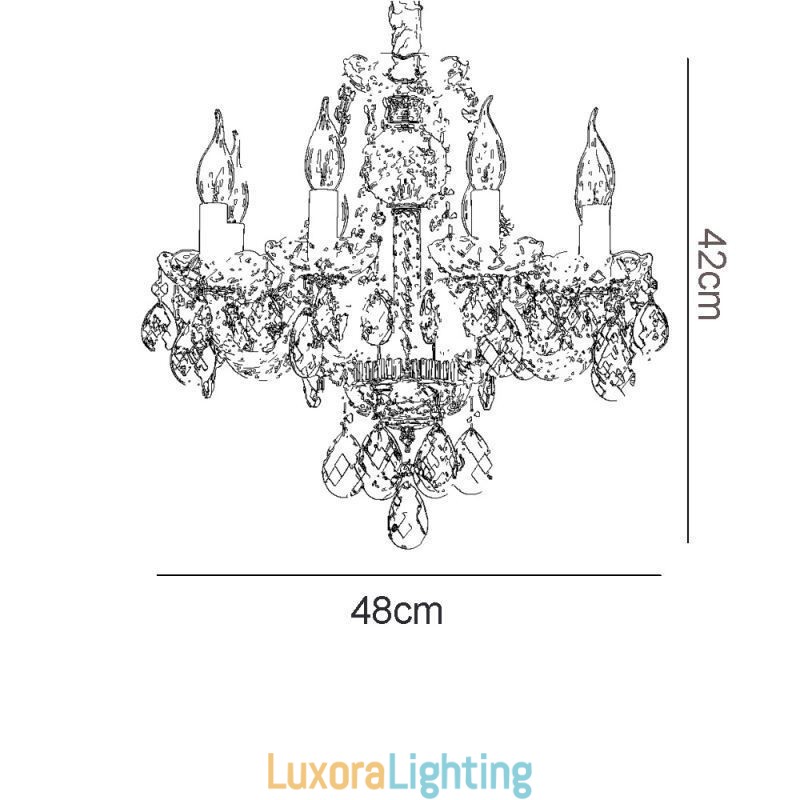Designer Touch Decorative European Clear Crystal Chandelier Glass Light Body 8 Lights