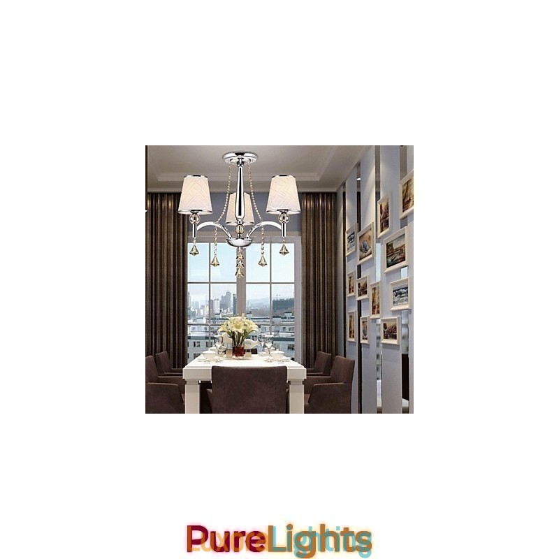 Designer Touch Decorative Modern Contemporary Crystal Chrome Metal Chandelier