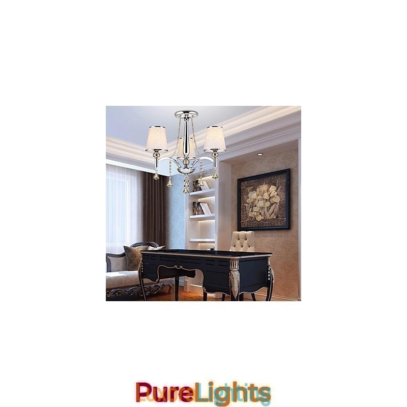 Designer Touch Decorative Modern Contemporary Crystal Chrome Metal Chandelier