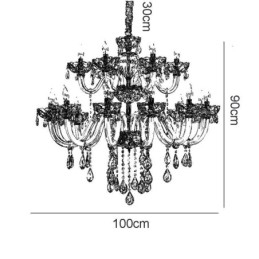 Designer Touch Decorative Elegant Crystal Chandelier European Cognac Color Ceiling Light Glass Body Double Layer 12+6 Lights