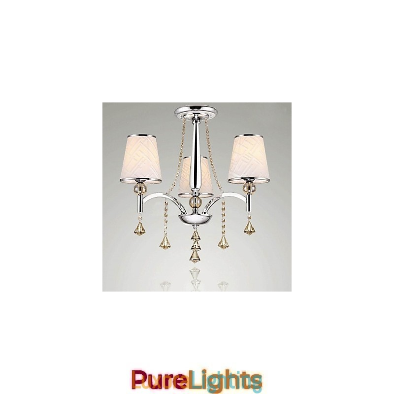 Designer Touch Decorative Modern Contemporary Crystal Chrome Metal Chandelier