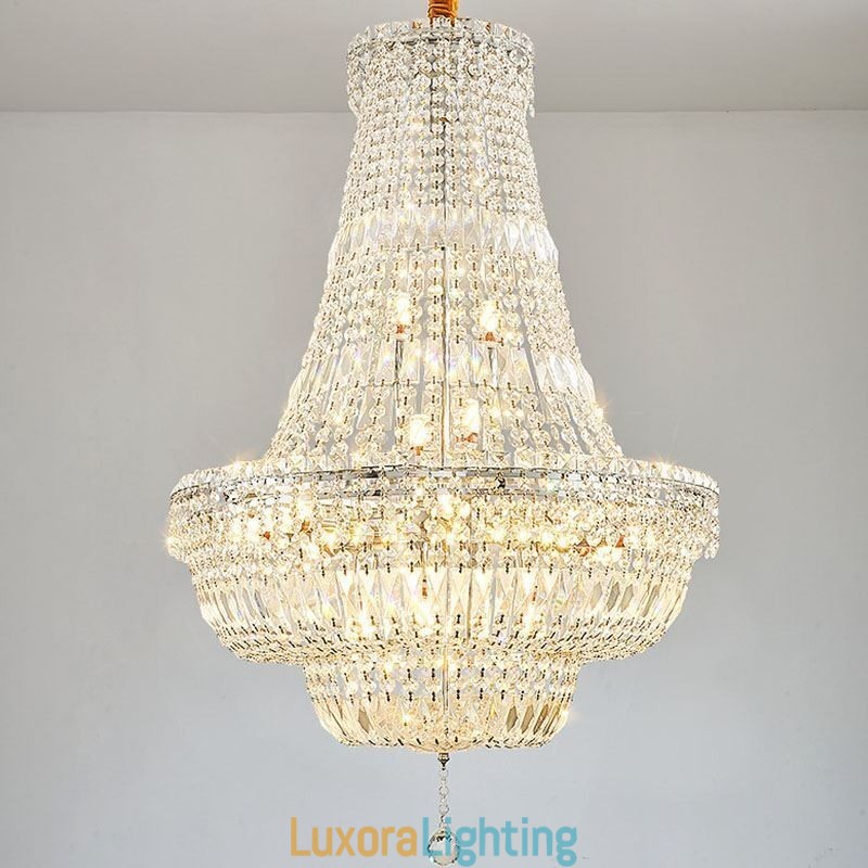 Designer Touch Decorative Retro Crystal Chandelier American Luxury Crystal Ceiling Light With 18 Lights