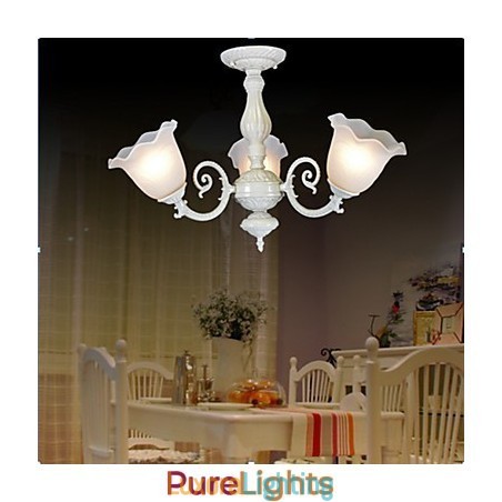 Designer Touch Decorative Flush Mount Three Lights White European Retro Classic