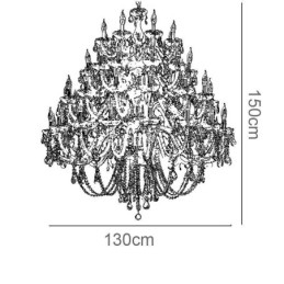 Designer Touch Decorative European Crystal Chandelier Ceiling Light With 53 Lights