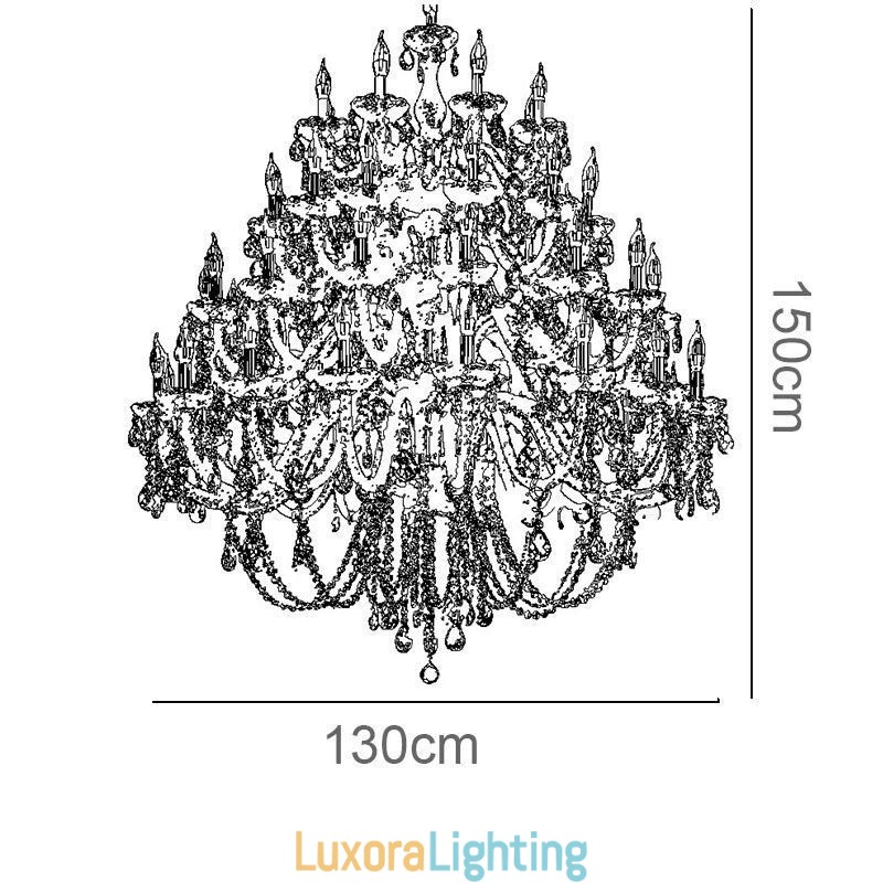 Designer Touch Decorative European Crystal Chandelier Ceiling Light With 53 Lights
