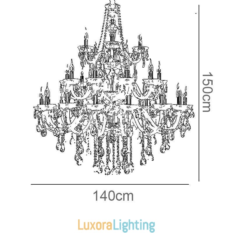 Designer Touch Decorative Luxury Crystal Chandelier Decoration Ceiling Light With 32 Lights