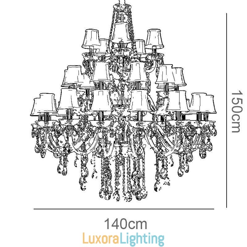 Designer Touch Decorative European Crystal Chandelier With 32 Lights Ceiling Light