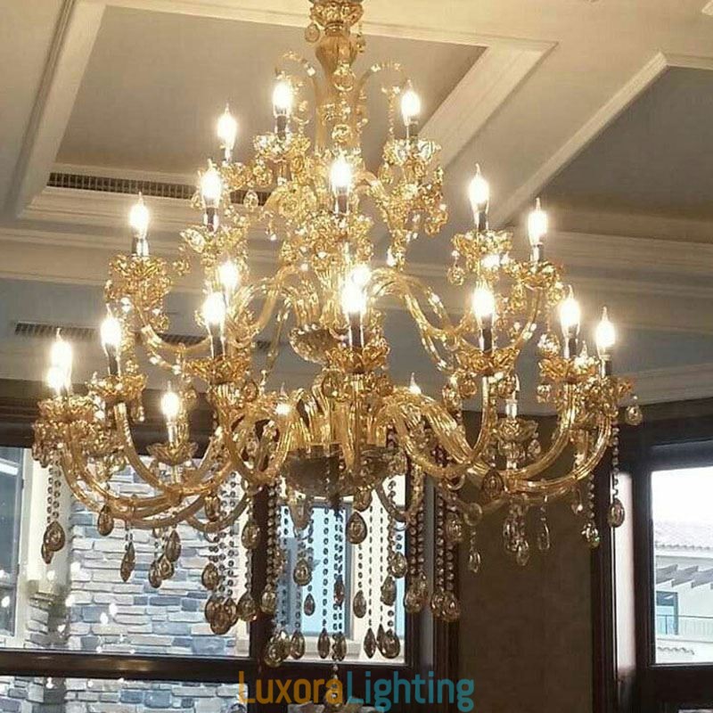 Designer Touch Decorative European Crystal Chandelier Luxury Ceiling Light With 30 Lights