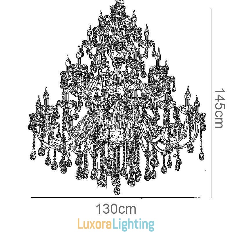 Designer Touch Decorative European Crystal Chandelier Luxury Ceiling Light With 30 Lights