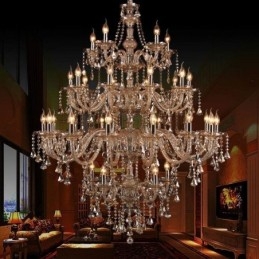 Designer Touch Decorative Cognac Crystal Chandelier Ceiling Light With 35 Lights