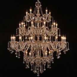 Designer Touch Decorative Cognac Crystal Chandelier Ceiling Light With 35 Lights
