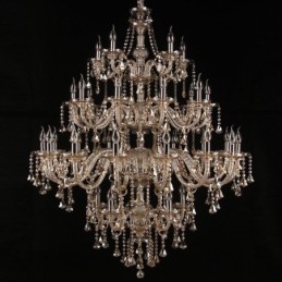 Designer Touch Decorative Cognac Crystal Chandelier Ceiling Light With 35 Lights