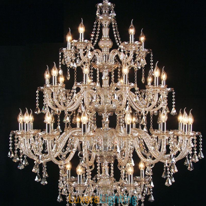 Designer Touch Decorative Cognac Crystal Chandelier Ceiling Light With 35 Lights