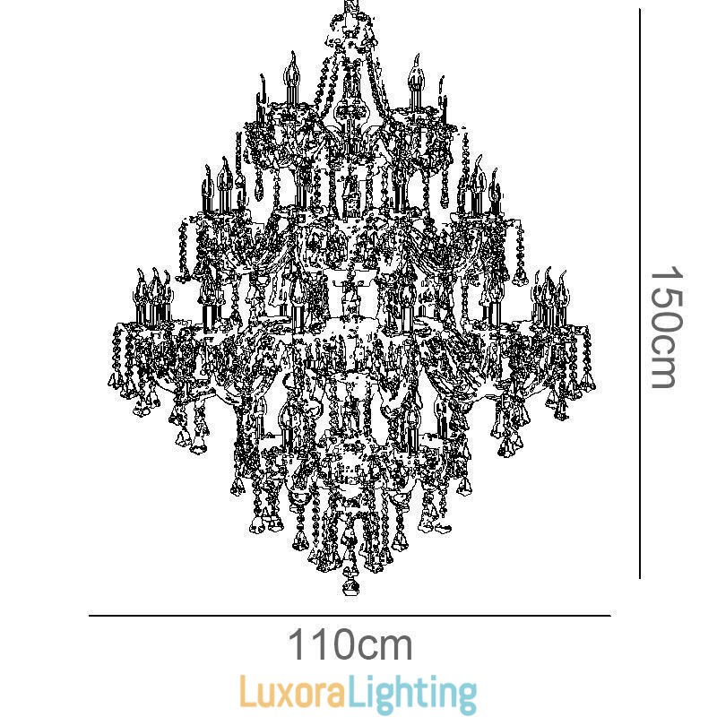 Designer Touch Decorative Cognac Crystal Chandelier Ceiling Light With 35 Lights