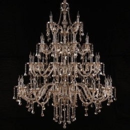 Designer Touch Decorative European Crystal Chandelier Cognac Color Ceiling Light With 40 Lights