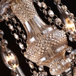 Designer Touch Decorative European Crystal Chandelier Cognac Color Ceiling Light With 40 Lights