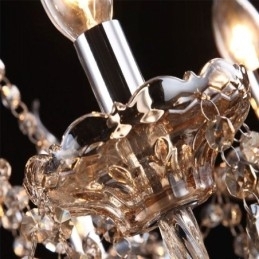 Designer Touch Decorative European Crystal Chandelier Cognac Color Ceiling Light With 40 Lights
