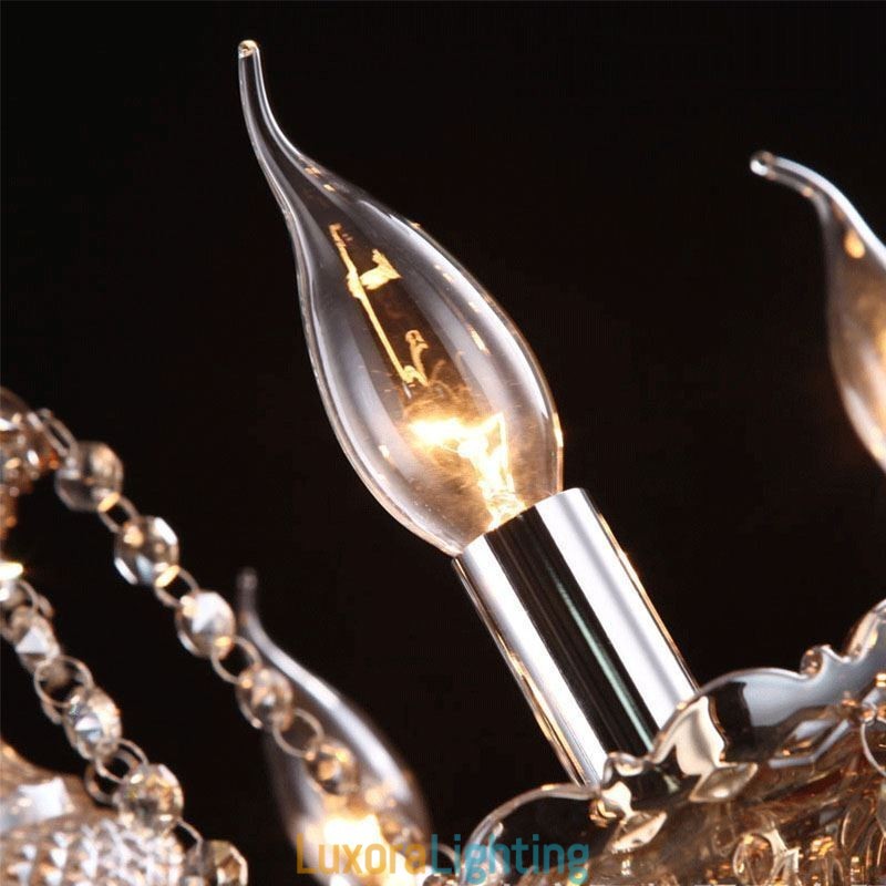 Designer Touch Decorative European Crystal Chandelier Cognac Color Ceiling Light With 40 Lights