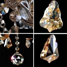 Designer Touch Decorative European Crystal Chandelier Cognac Color Ceiling Light With 40 Lights