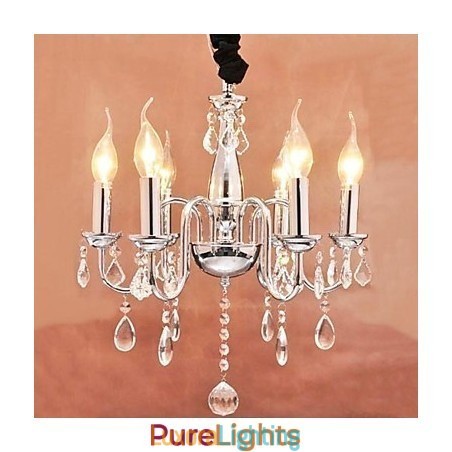 Designer Touch Decorative 6 light Crystal Pendent Light in Candle Feature