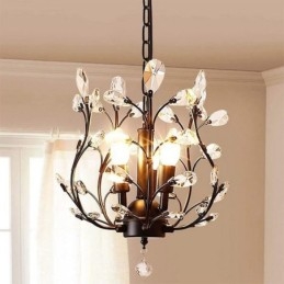 Designer Touch Decorative Black Retro Chandelier Crystal Ceiling Light