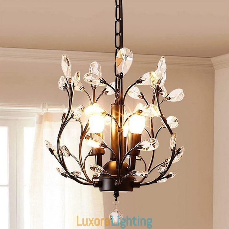 Designer Touch Decorative Black Retro Chandelier Crystal Ceiling Light