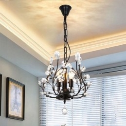 Designer Touch Decorative Black Retro Chandelier Crystal Ceiling Light