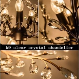 Designer Touch Decorative Black Retro Chandelier Crystal Ceiling Light