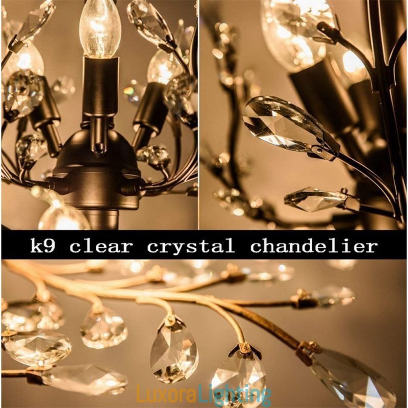 Designer Touch Decorative Black Retro Chandelier Crystal Ceiling Light
