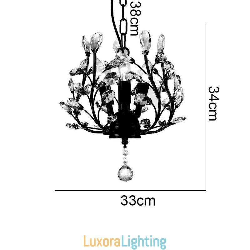 Designer Touch Decorative Black Retro Chandelier Crystal Ceiling Light