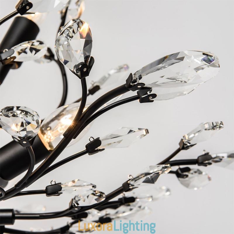 Designer Touch Decorative Black Retro Chandelier Crystal Ceiling Light