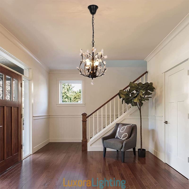 Designer Touch Decorative Black Retro Chandelier Crystal Ceiling Light