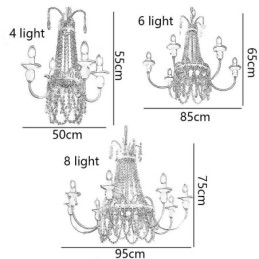 Designer Touch Decorative Nordic Crystal Chandelier Paint Craft Cream Ceiling Light