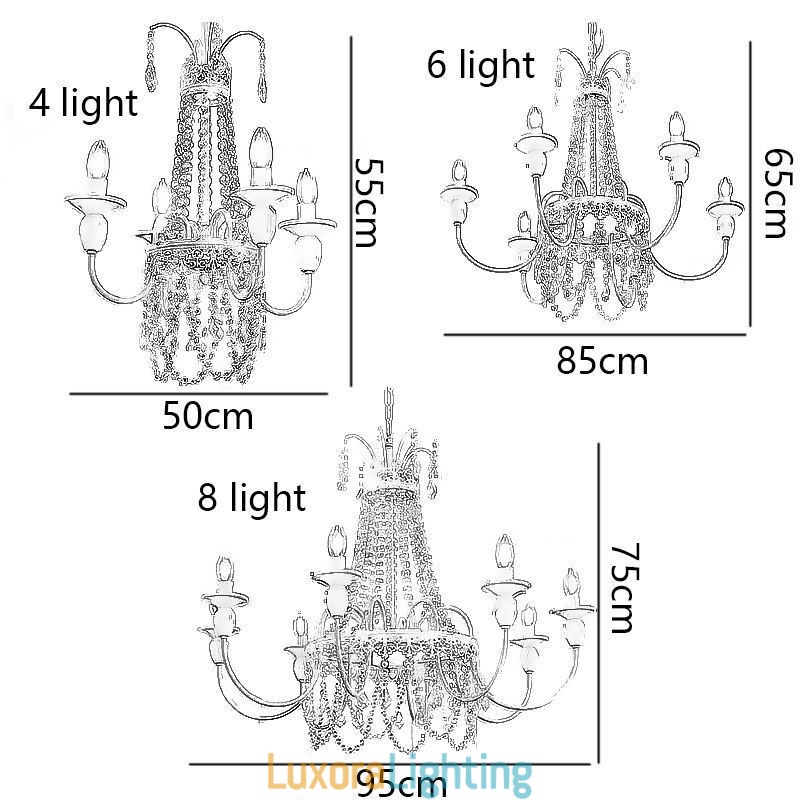 Designer Touch Decorative Nordic Crystal Chandelier Paint Craft Cream Ceiling Light