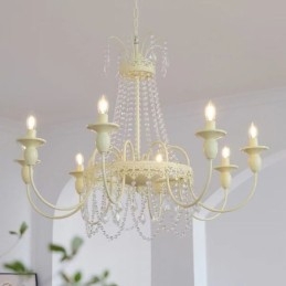 Designer Touch Decorative Nordic Crystal Chandelier Paint Craft Cream Ceiling Light